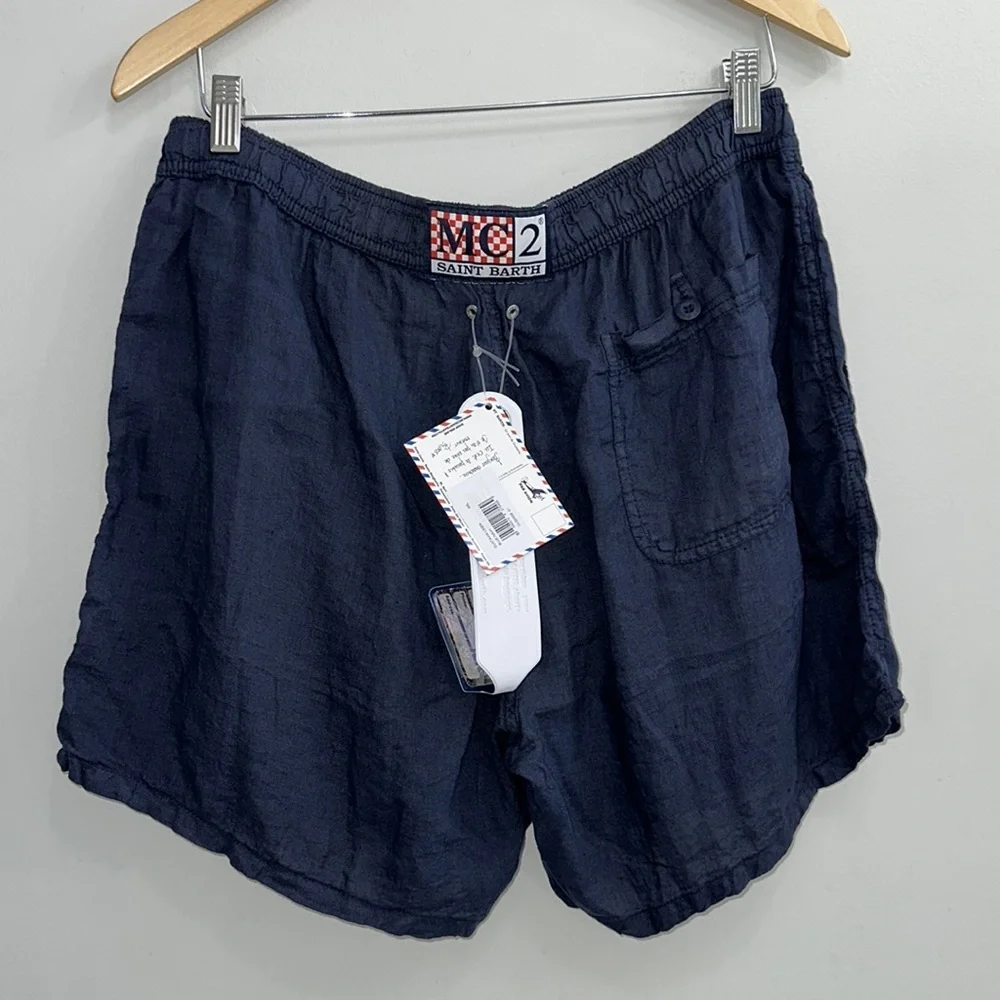 MC2 Saint Barth Gustavia linen shorts navy
